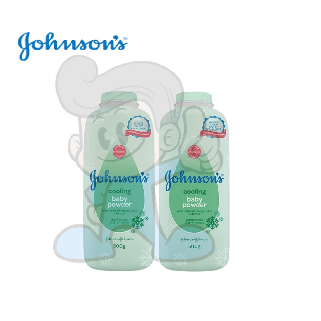 Johnsons Cooling Baby Powder with Natural Honeysuckle Extracts (2 x 500