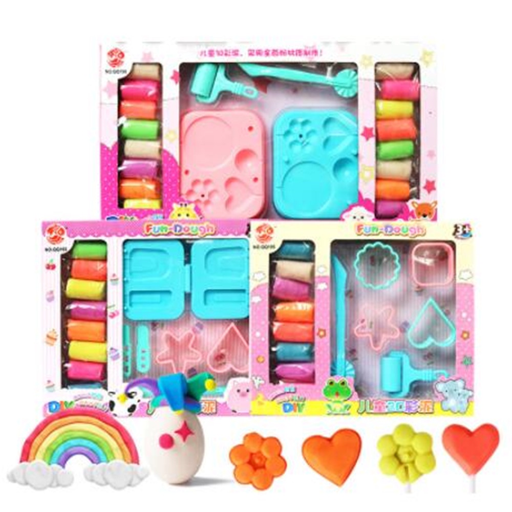 Kids Color Play Dough Model Tool Toys 3D Plasticine Tools Playdough Set