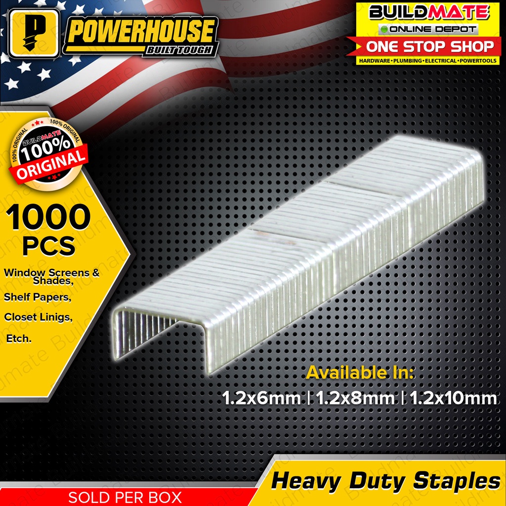 POWERHOUSE HEAVY DUTY staple gun wire 1000PCS 1.2mm 6MM 8MM 10MM