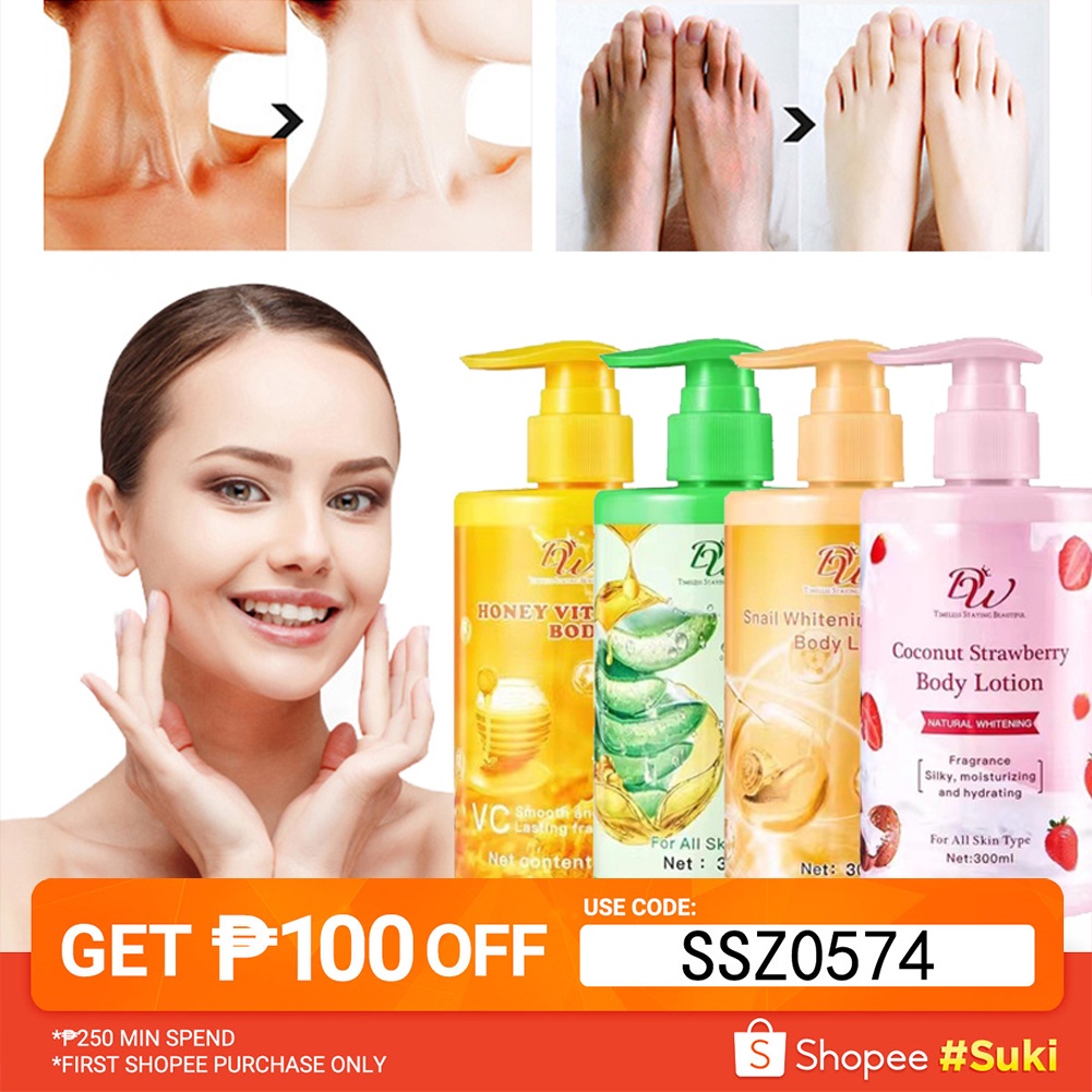 DW Body Moisturizing Whitening Brighten Lotion 300ml ( Aloe +VE / Honey
