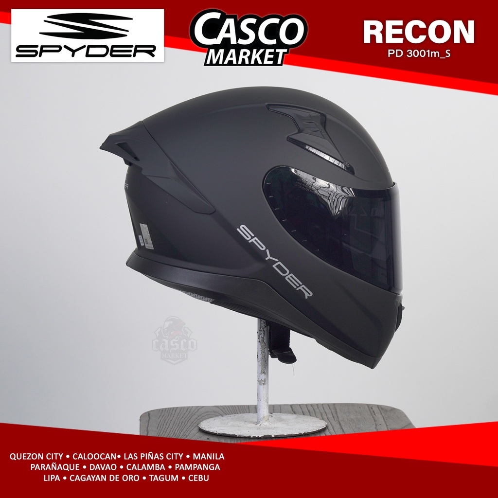 SPYDER RECON2 PD PLAIN COLOR FULL FACE DUAL VISOR MOTORCYCLE HELMET ...