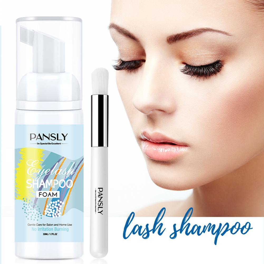 SHIZS 60ml Eyelash Extensions Brush Shampoo Kit Eye Lash Lift Cleaning