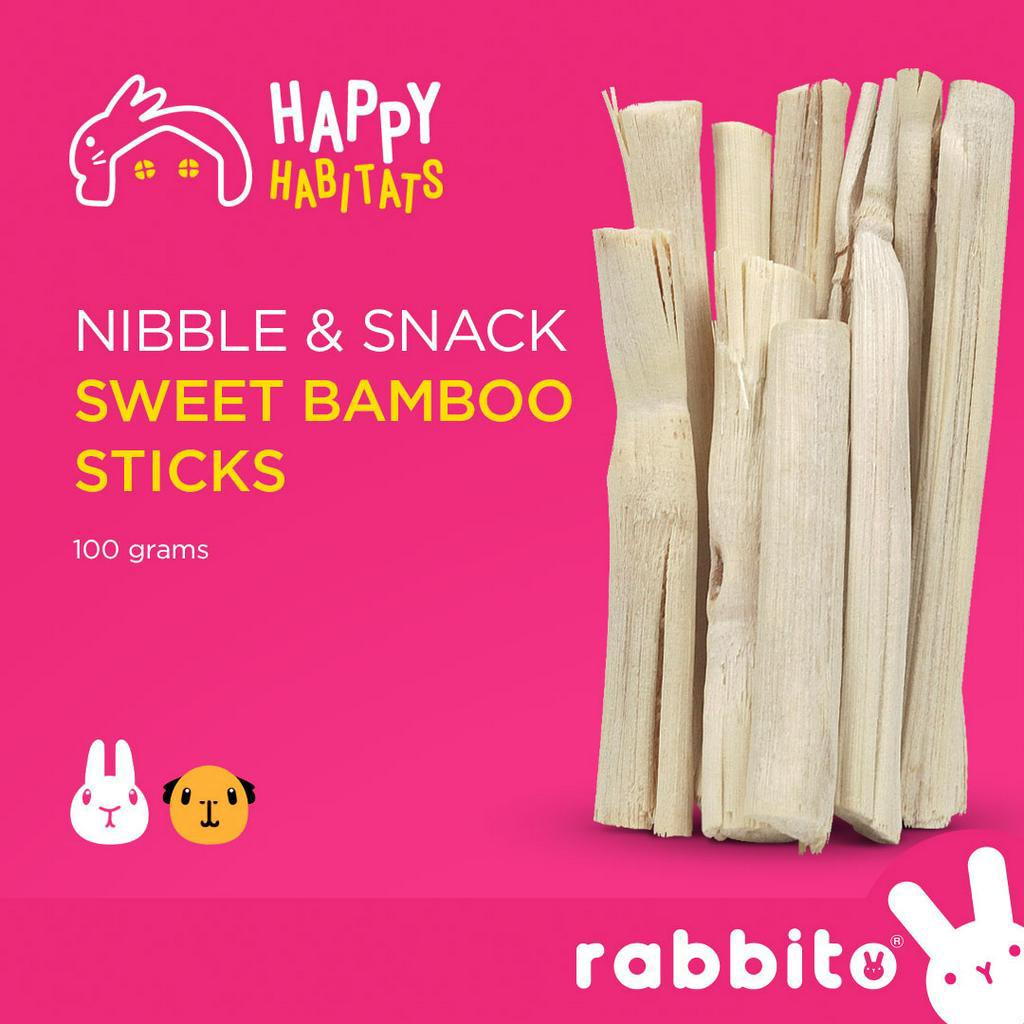 Happy Habitats Nibble and Snack SWEET BAMBOO STICKS 100g treats for