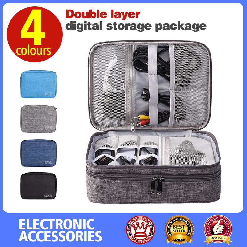 Electronic Organizer, Double Layer Travel Gadget Storage Bag #COD