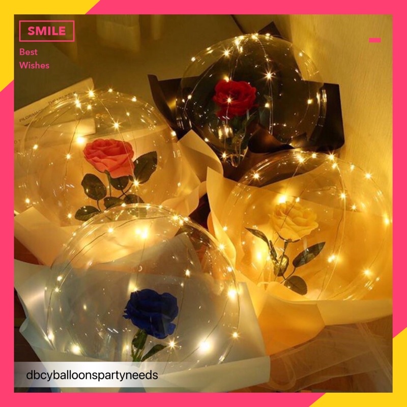 LED rose bouquet luminous balloon flower transparent bobo mother ...