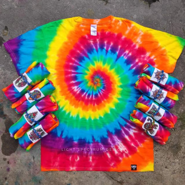 Solid Rainbow Spiral Tie dye shirt