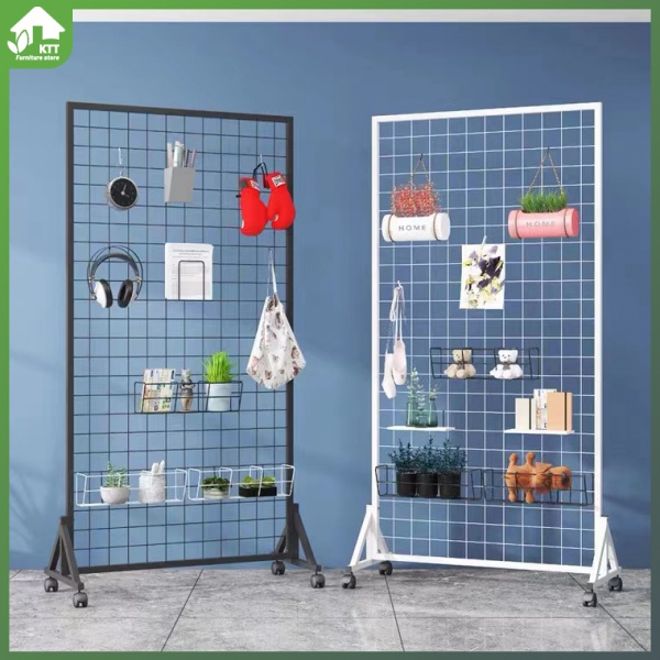 folding divider room divider partition divider Iron grid rack storage rack floor mobile rack