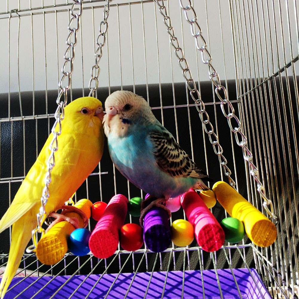 【Ready stock】Pet Bird Parrot Parakeet Budgie Cockatiel Cage Hammock Swing Toys Hanging Toy