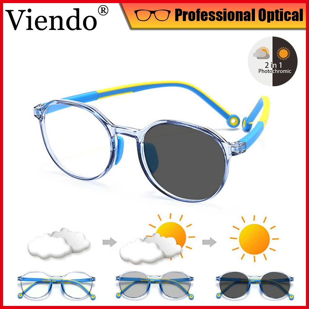 Kids Photochromic Anti Radiation Glasses For Boys Girls Anti Blue
