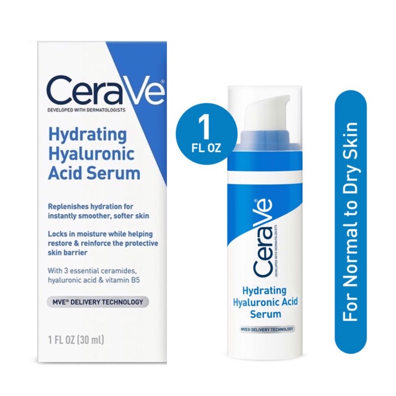 Cerave Hyaluronic Acid Serum for Face with Vitamin B5 and Ceramides