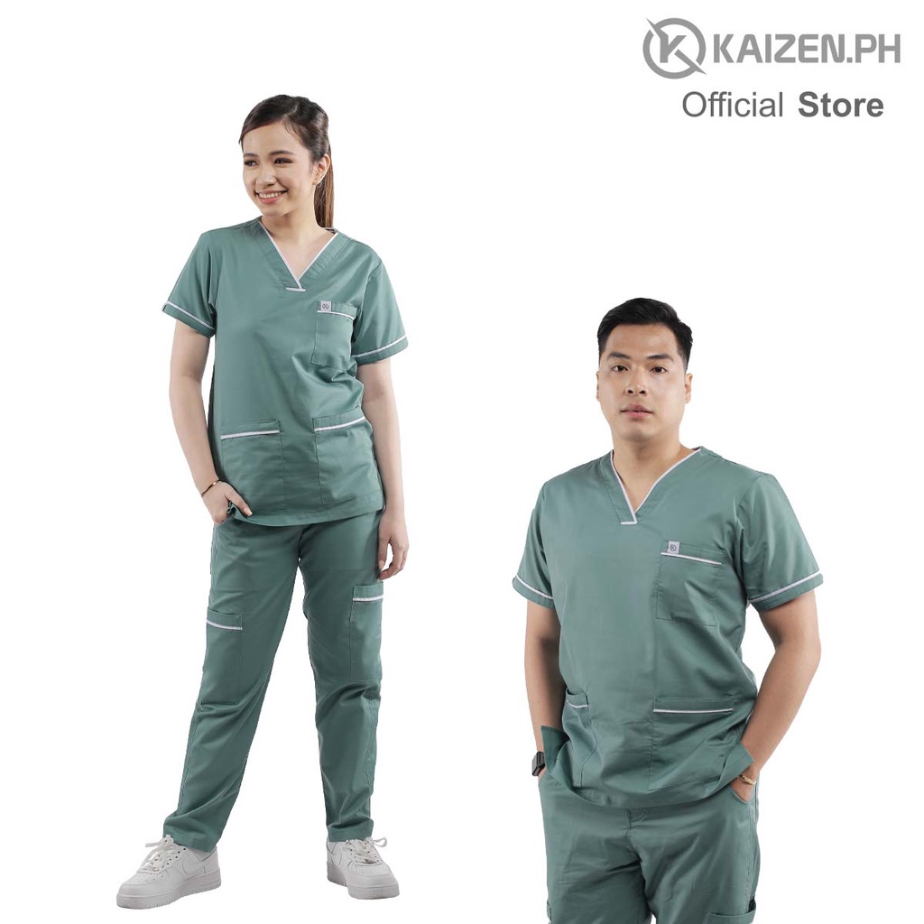 KAIZEN.PH Scrubs Suit 1st Gen KSS32 Korean Inspired TwoTone Piping