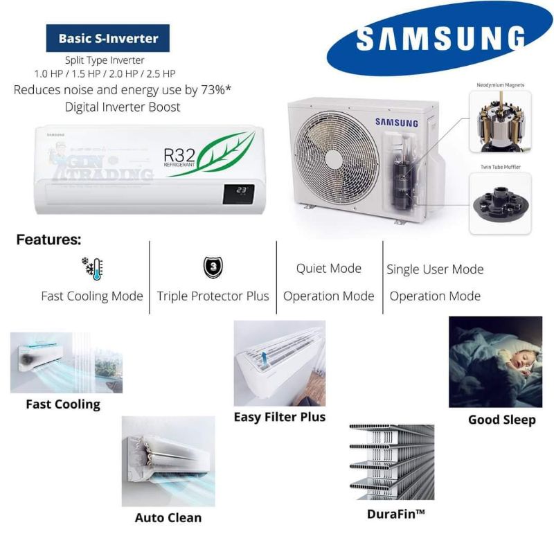 SAMSUNG SPLIT TYPE AIRCON 2HP | Shopee Philippines