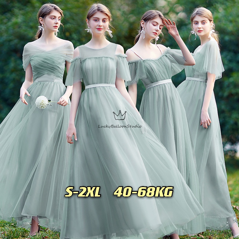 Bridesmaids Dress Sage Green Prom Dress Long Length Sister Group