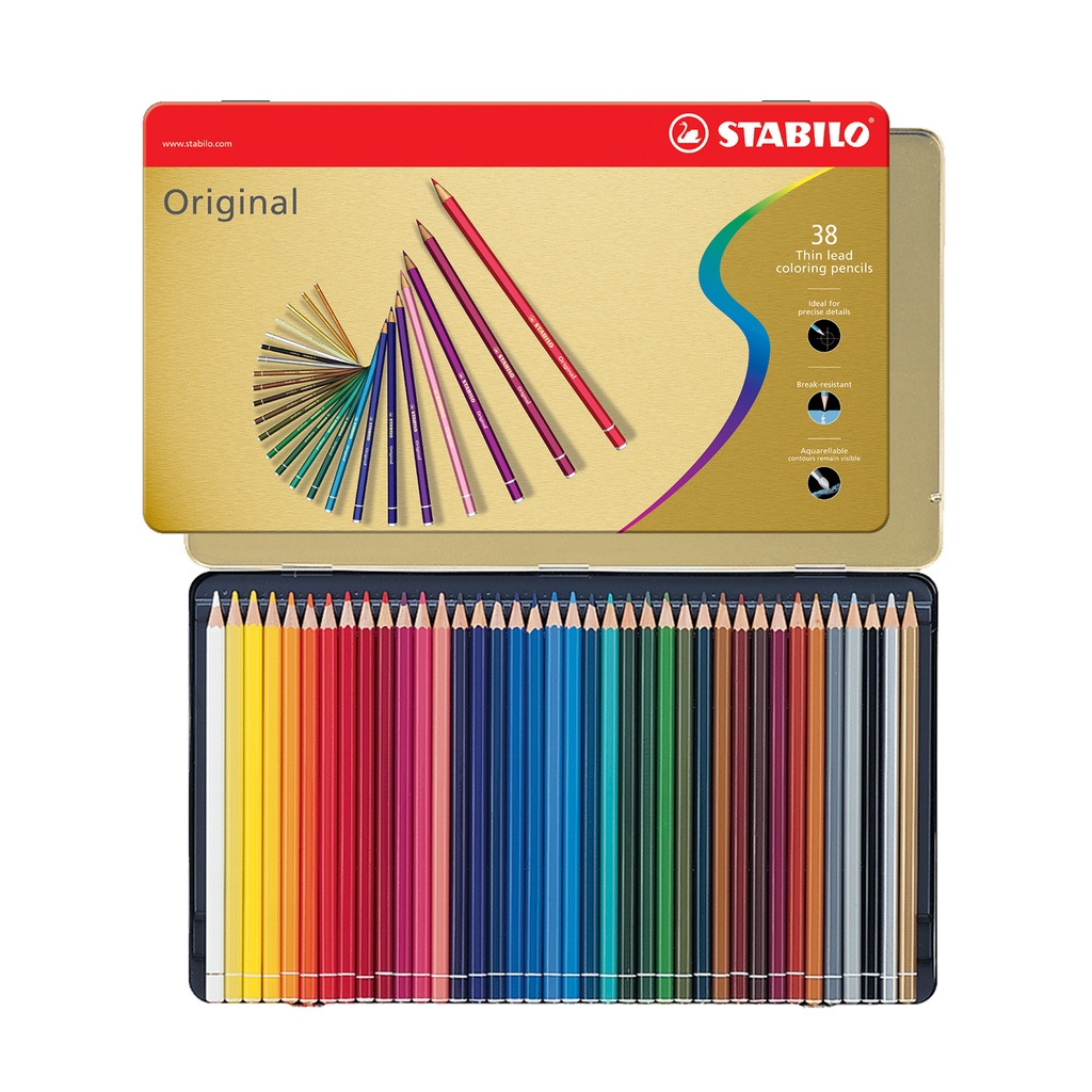 STABILO Original Thin Lead Premium Colored Pencil Set for Drawing Art ...
