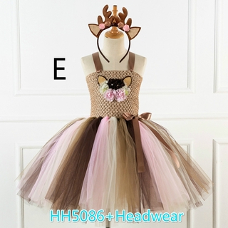 Deer Tutu Dress Girl princess Christmas party Dresses with