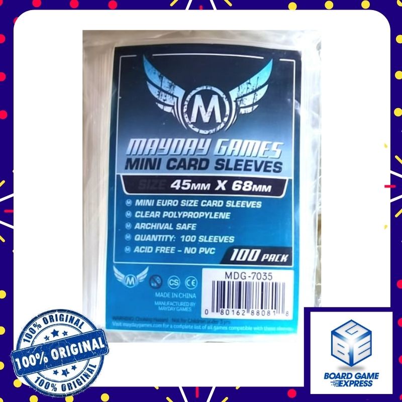 Mayday Sleeves Mini Euro Card Sleeves Pack (100) 45mm x 68mm Card