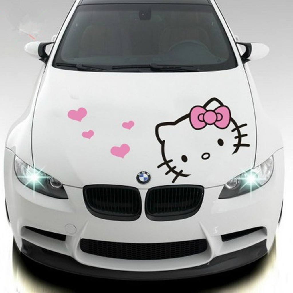 Lovely Hello Kitty With Red Heart Car Hood Door Side Windshield Sticker Decal Shopee Philippines