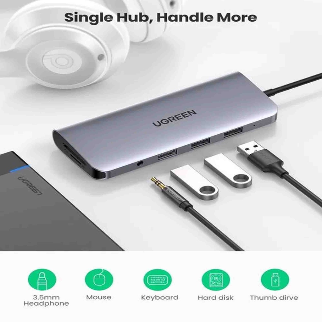UGREEN 80133 USB-C 10-in-1 Multifunction Adapter (Space Gray) | Shopee ...