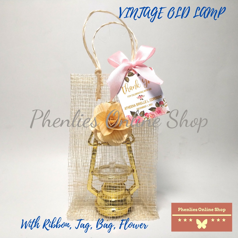 Vintage Lamp Souvenir with bag and flower (PER PIECE) | Shopee