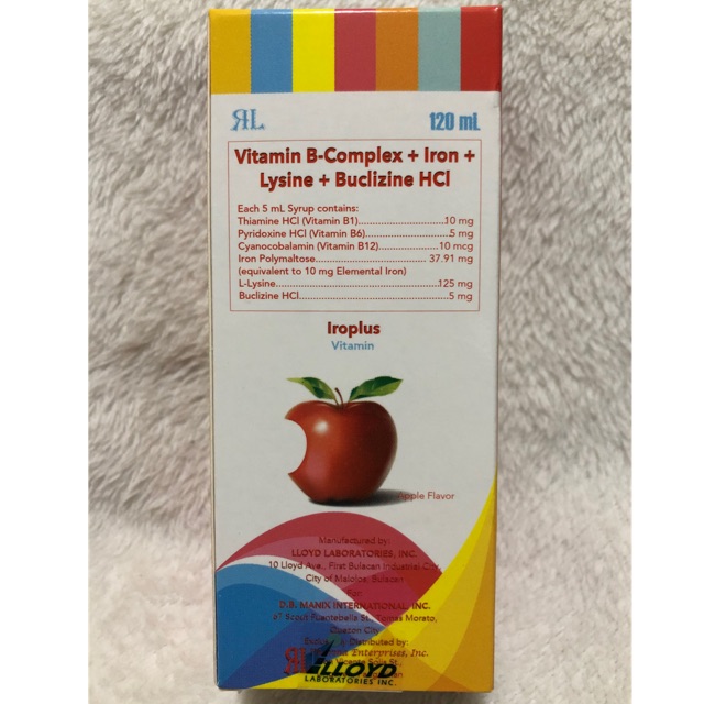 IROPLUS Vitamin B Complex + Iron + Lysine + Buclizine HCL Shopee