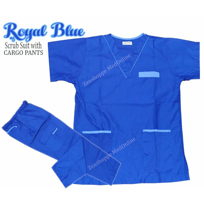 Royal Blue Scrub Suit Set