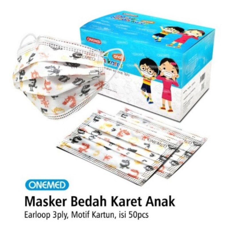Onemed Motif 3ply Children's Medical Mask (10Pcs) | Shopee Philippines