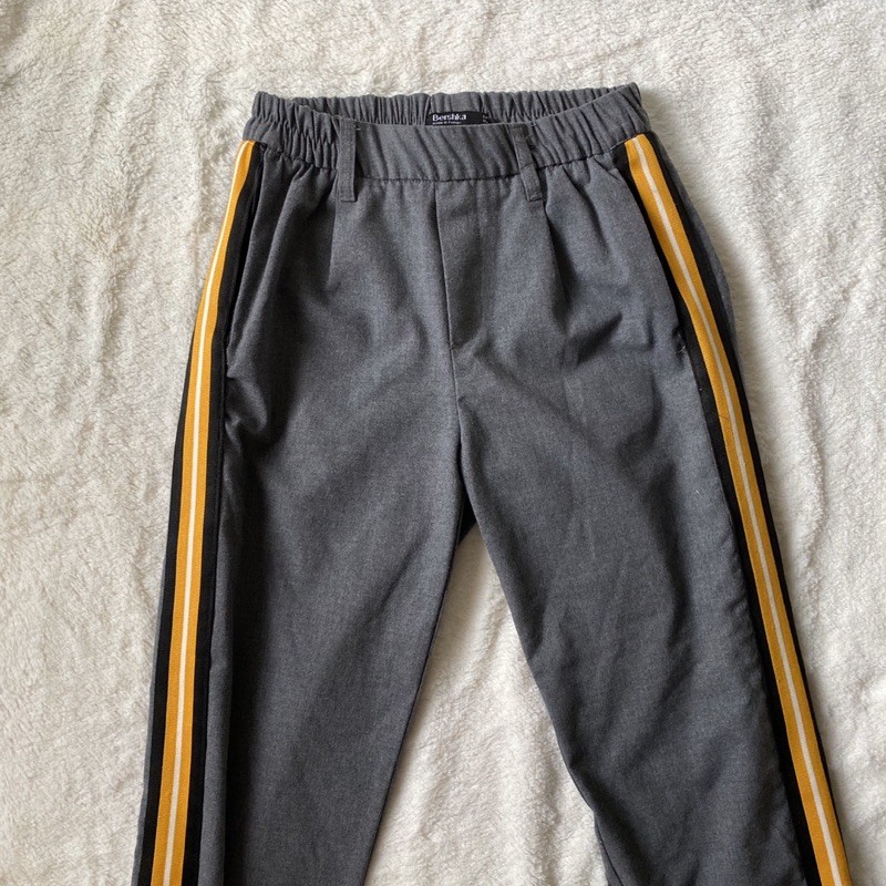 Yellow High Waisted Side Stripe Trousers