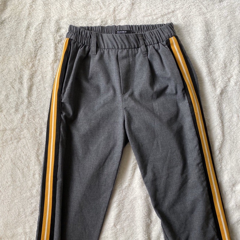 Yellow High Waisted Side Stripe Pants