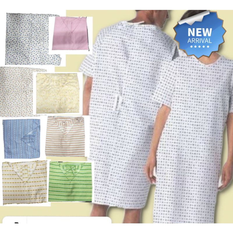 Patient Gown assorted color UNISEX chat before you add card Shopee