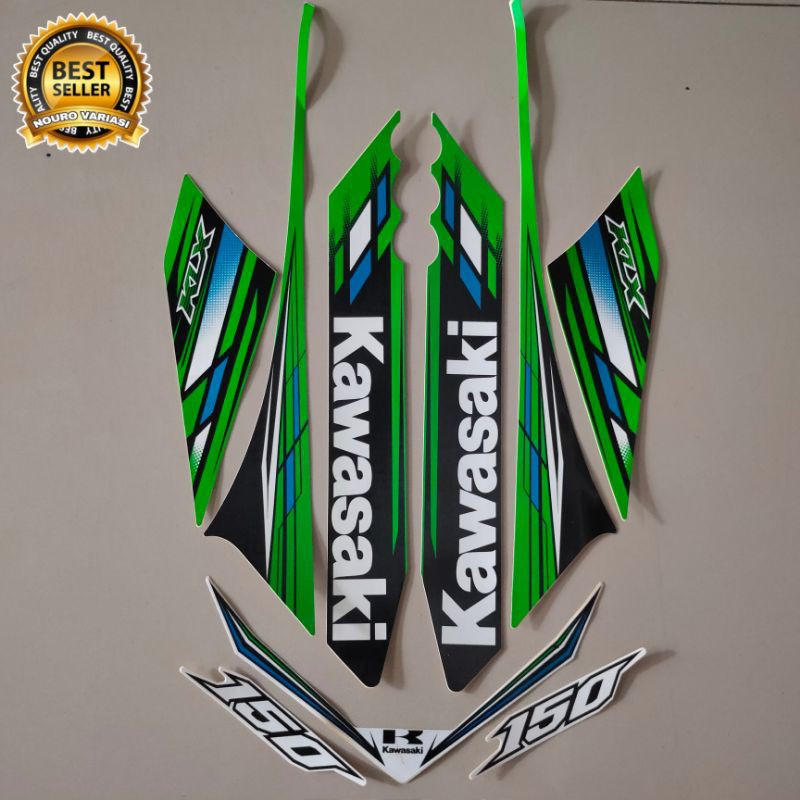 PUTIH HIJAU Kawasaki klx 150 Old Motorcycle striping Sticker 2013 White ...