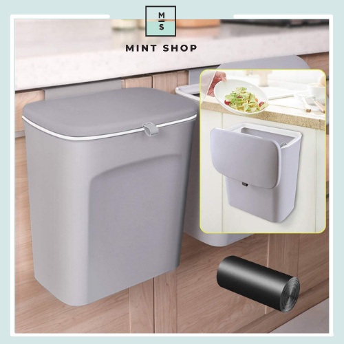 Kitchen Trash Can with Smart Lid By Hooking Or Gluing