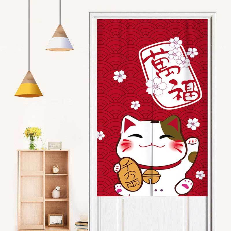 Japanese Style Door Curtain Printed Partition Kitchen Doorway ...