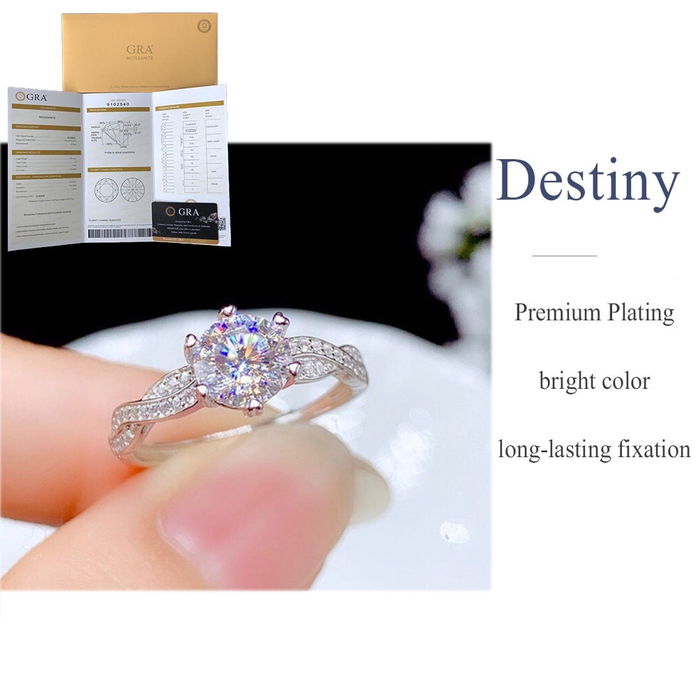 With GRA certificate Moissanite Rings Diamond Rings Hearts & Arrows ...