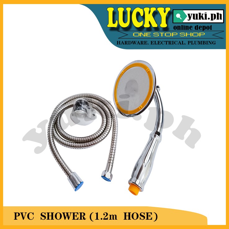 PVC ROUND HIGH-PRESSURE WATER SAVING SHOWER SET 6” W/ HOSE（1.2m ...