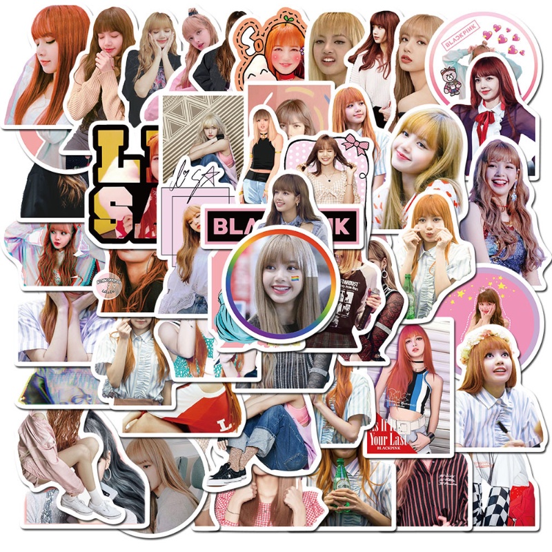 50pcs Blackpink Lisa Stickers for Laptop Sticker Scrapbook Waterbottle ...