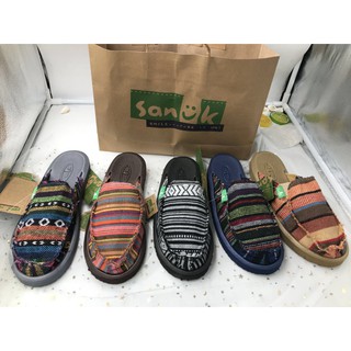 ❤Sanuk Half Shoes For Women Ethnic Cloth Classic Style❤