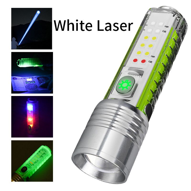 Keychain White Laser Flashlight Fluorescent Work Light Purple Light