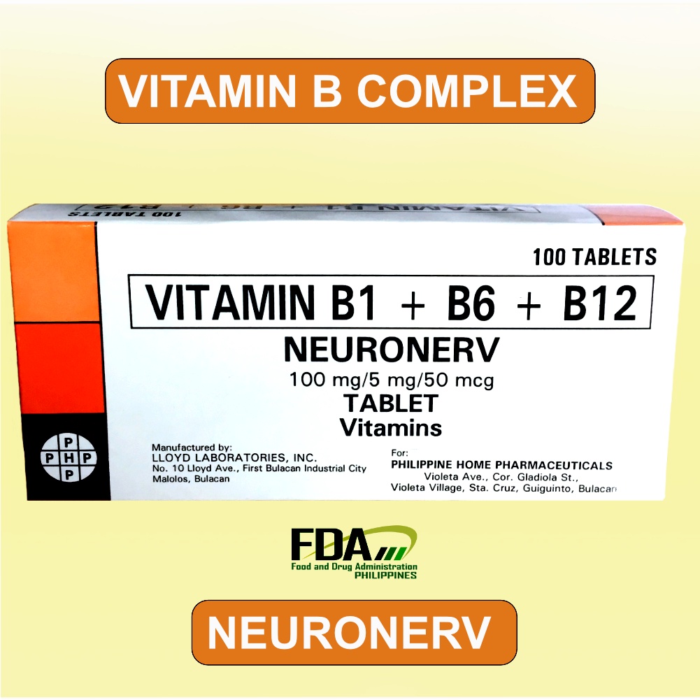 NEURONERV VITAMIN B COMPLEX [ B1 100mg + B6 5mg + B12 50mcg ]100