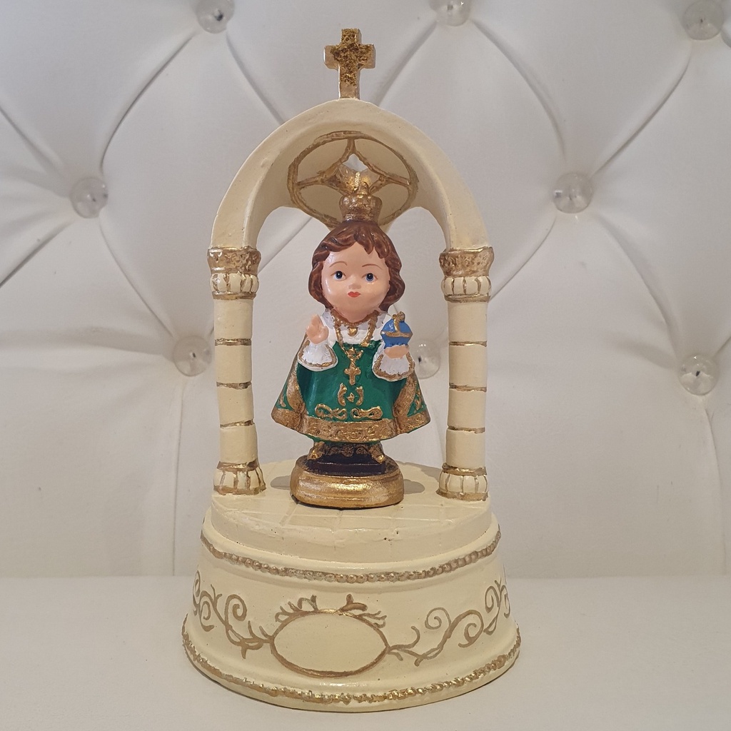 Bambini Chibi Mini Santo Nino Green Statue(9cm) w Retablo (19cm) Altar ...