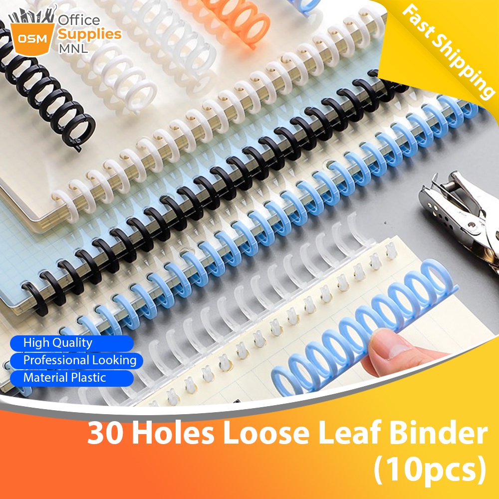 10pcs 30 Holes Loose Leaf Binder Circles Ring Paper Book