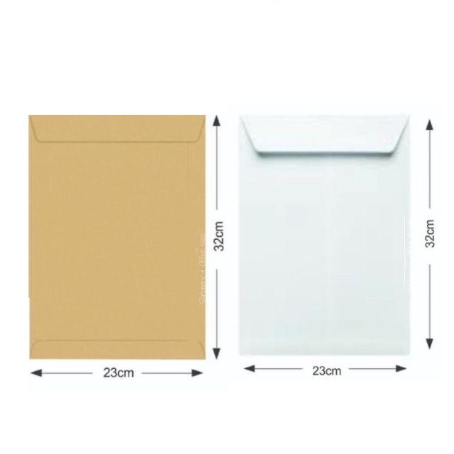 Ribbed Manila Brown/ Super White Envelope 100gsm 9x12.75"/229x324mm A4