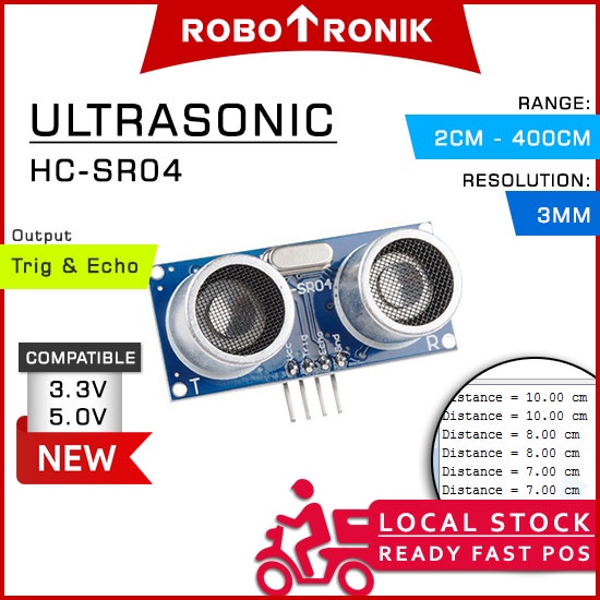HC-SR04 Ultrasonic Range Detector Distance Sensor (2cm - 400cm) 3mm ...