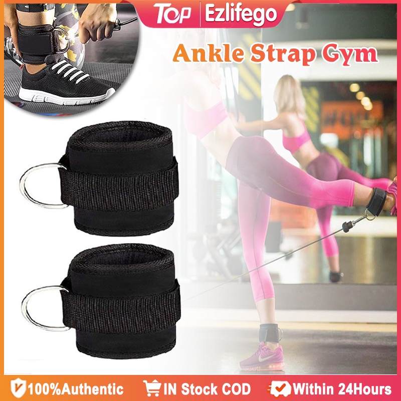 Ankle Strap Gym Black Adjustable Fitness Ankle Strap for Cable Machines