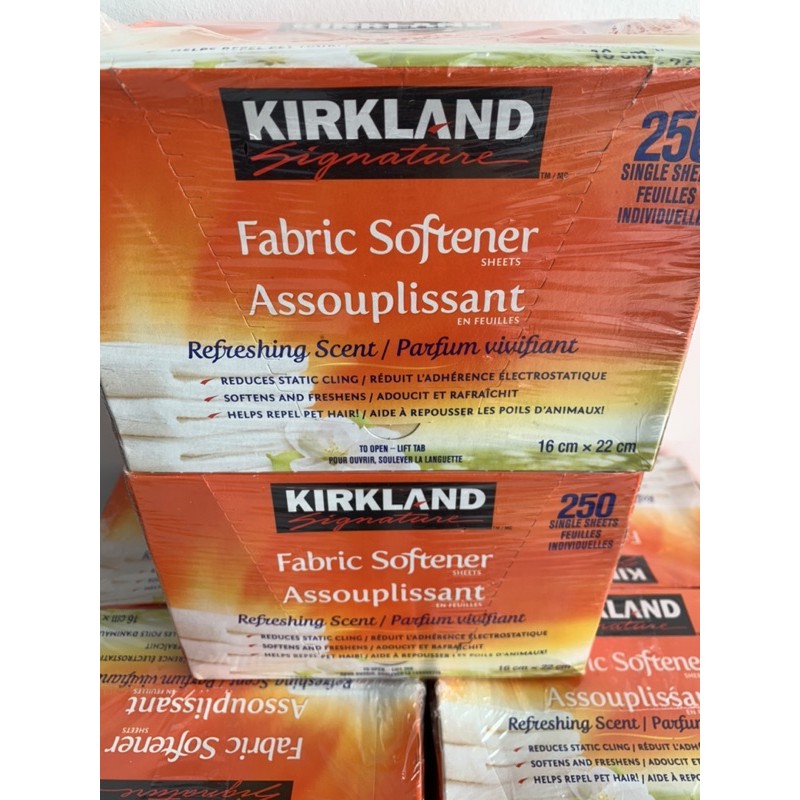 Kirkland Fabric Softener Dryer Sheets ( 250 single sheets per box