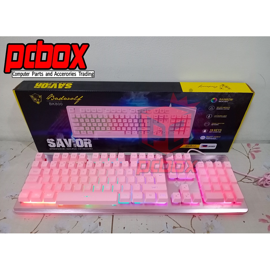 Badwolf Savior BK800 Pink Keyboard | Shopee Philippines