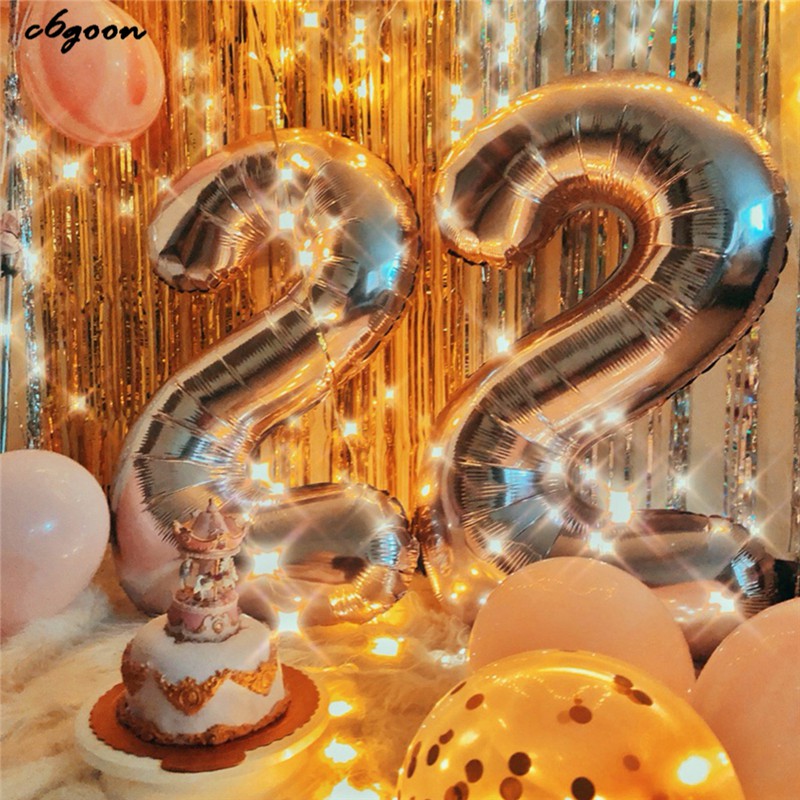 ZIYAN 40 Inch Giant Gold Number 19 Balloons – Foil Birthday Balloons For Helium Or Air