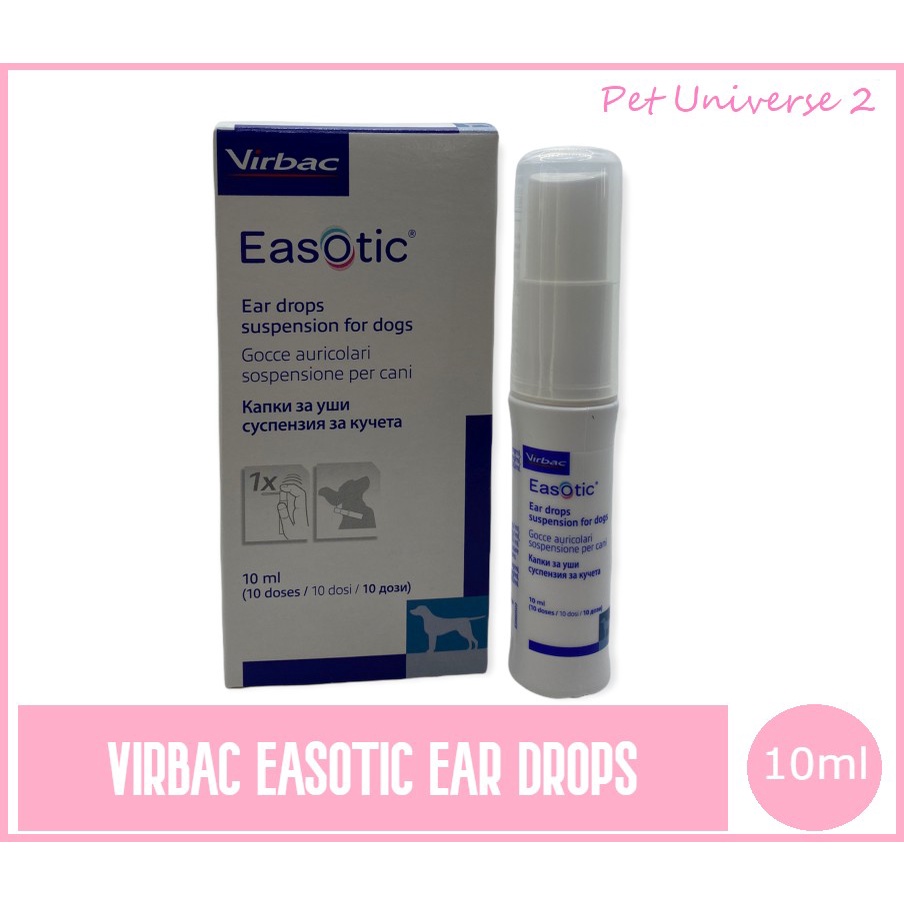 Authentic availableVirbac EASOTIC "Ear Drops" suspension for Dogs 10ml