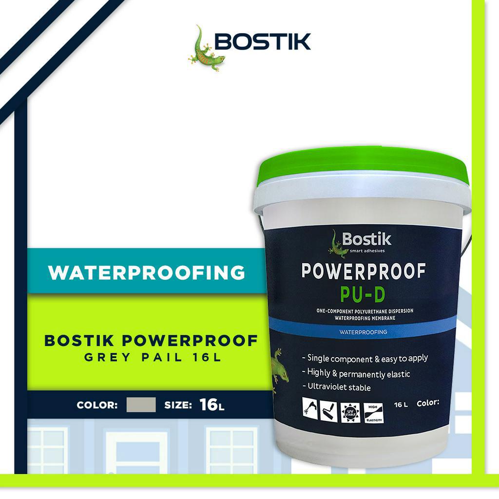 Bostik Powerproof PUD Waterproofing Mix 16 Liters (Gray) UV Stable