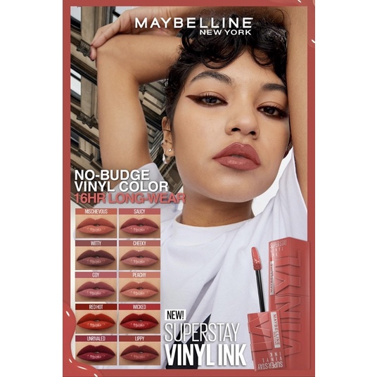 Maybelline SuperStay Vinyl Ink Longwear No-Budge Liquid Lipcolor, Cheeky