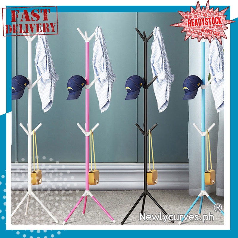 Bag Organizer Rack With 9 Hooks Multi-Hook Metal Coat Hat Rack Tree ...